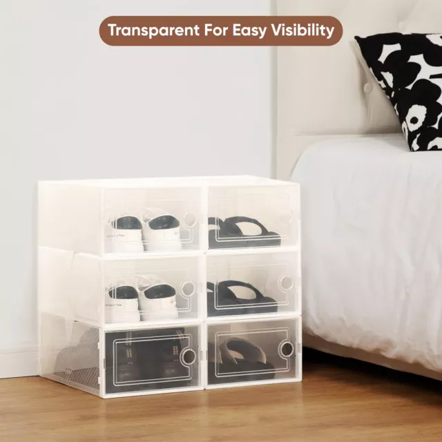 Stackable Shoe Storage Boxes Sneakers Trainers Display Box Plastic Shoe Boxes 2