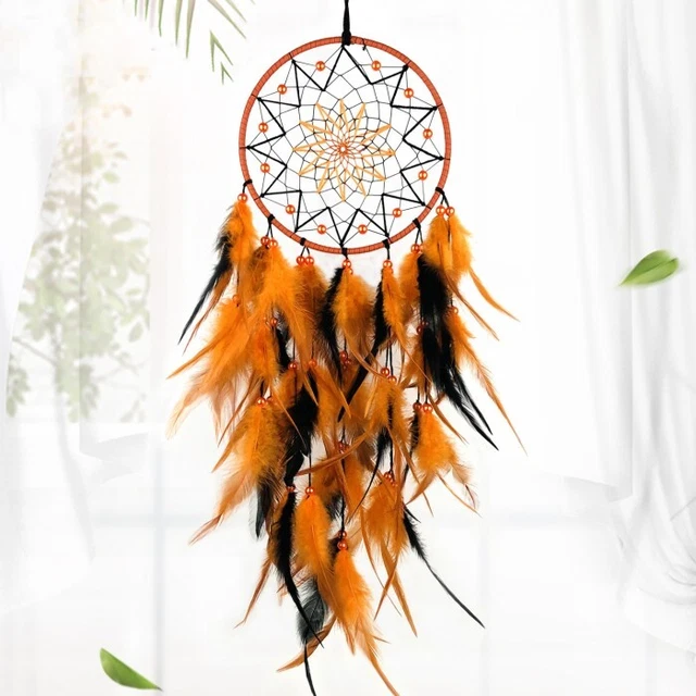 Halloween Feather Dreamcatcher Hanging Decoration Hand Knit Craft Gift