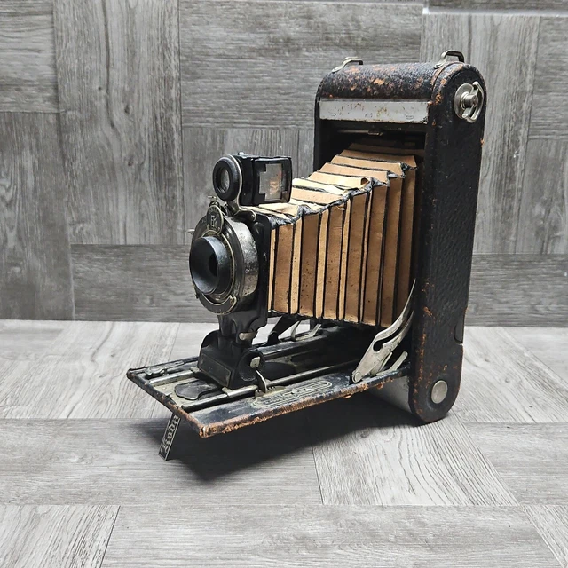 No. vintage de 1900 2C Autographic Kodak JR Cámara Plegable A-130 Película Usada