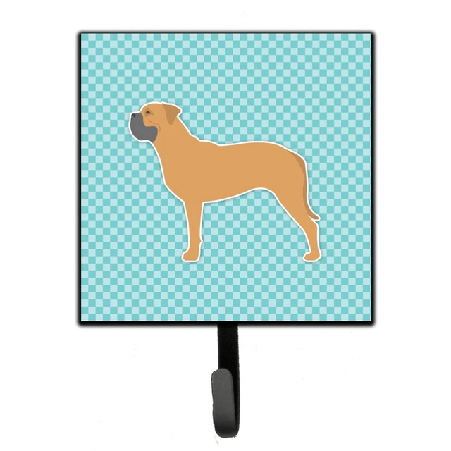 "Caroline's Treasures Bullmastiff Checkerboard Blue Leash or Key Holder BB377...