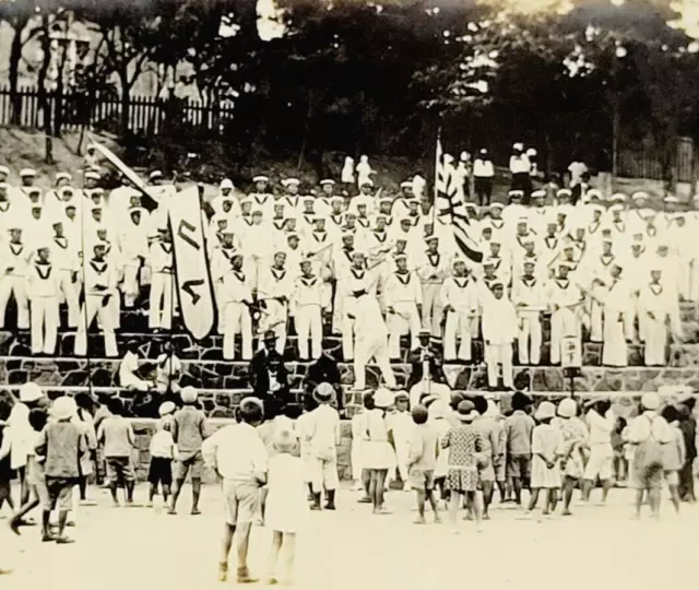 1931 Japanese Navy Photo Cruiser Kuma Sporting Event Tsingtao Qingdao China