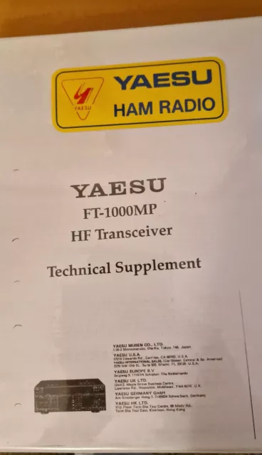 YAESU FT-1000MP - Technical Supplement + Technical Overview EUR 35,00 ...