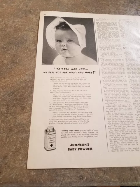 1942 Vintage Ad Print Johnsons Baby Powder