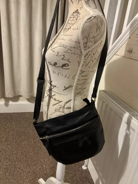 FAT FACE BLACK Sophia Slouchy Nubuck Leather Cross Body Shoulder Handbag Bnwt 79.50 PicClick UK