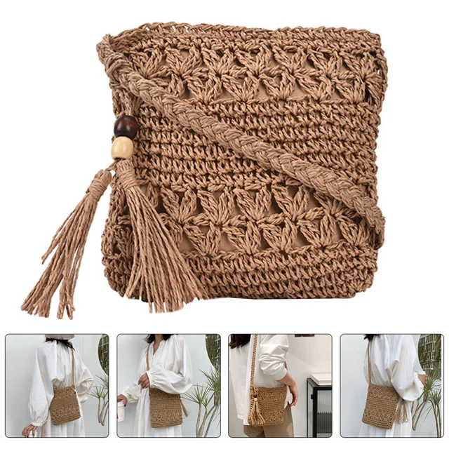 Straw Single- Shoulder Bag Messenger Bag Beach Bags Women Vacation Simple