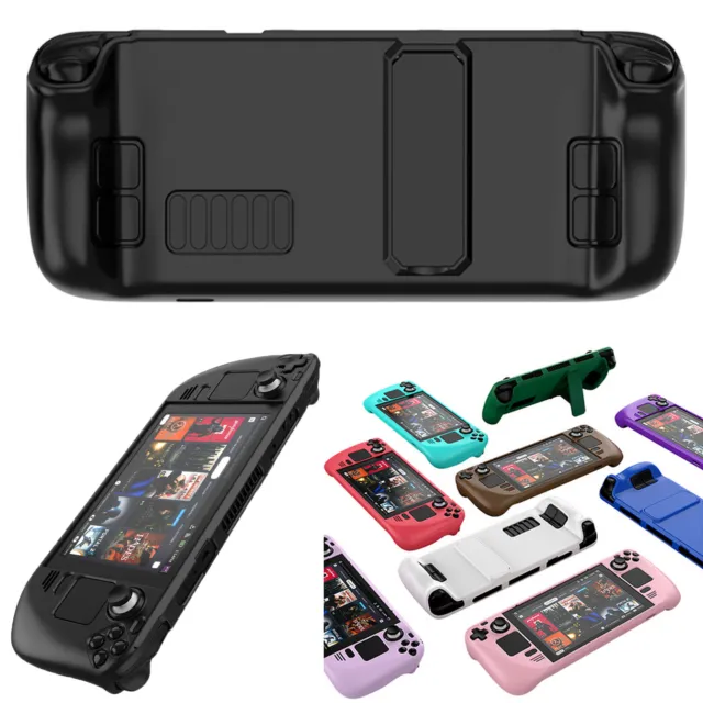 For Steam Deck Game Console PC Protective Case Skin Non-slip Grip Cover &Bracket 2