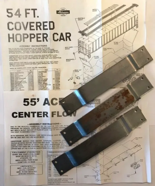 Athearn HO 55' ACF Centerflow Hopper Car Part #19057 Steel Weights 3 Pack