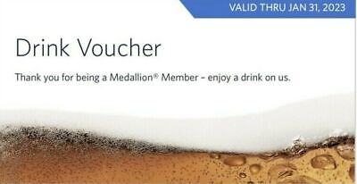 All 4 Delta Airlines Drink Vouchers/ Expire 1/31/2023 BARGIN |