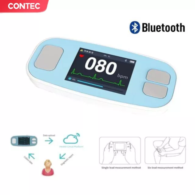 CONTEC Farb-EKG-Elektrokardiogramm-Handgerät,6-Kanal-EKG-Monitor,Holter-EKG,PM20