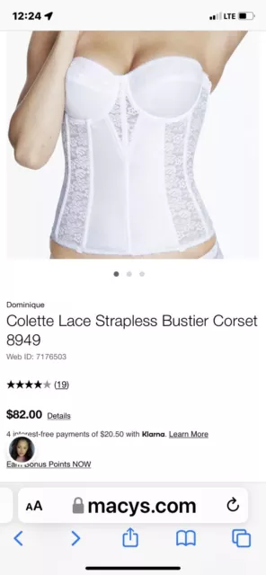 Dominique Colette Lace Strapless Bustier Corset 8949