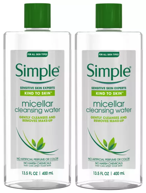 Simple Kind to Skin Micellar Cleansing Water, 13.5 oz (Pack of 2)