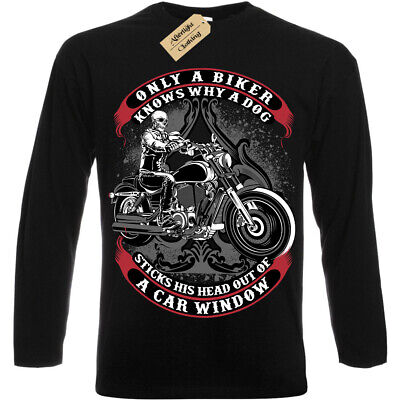 Only A Biker T-Shirt funny motorcycle motorbike Mens Long Sleeve