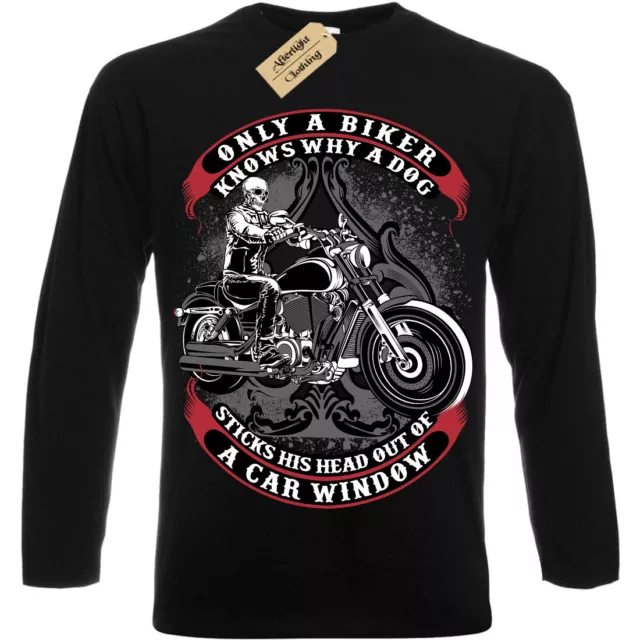 Only A Biker T-Shirt funny motorcycle motorbike Mens Long Sleeve