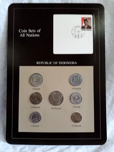 Coin Sets of All Nations - Rep of Indonesia Set Franklin Mint 1970-1979 7 coins