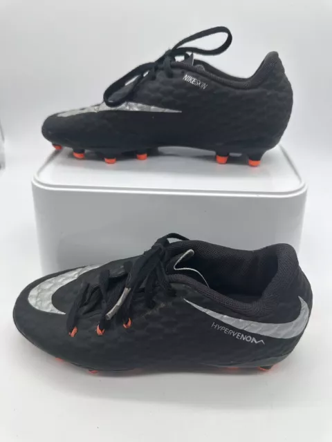 Stivali da calcio Nike UK taglia 13 borchie modellate Hypervenom neri arancioni ragazzi ragazze