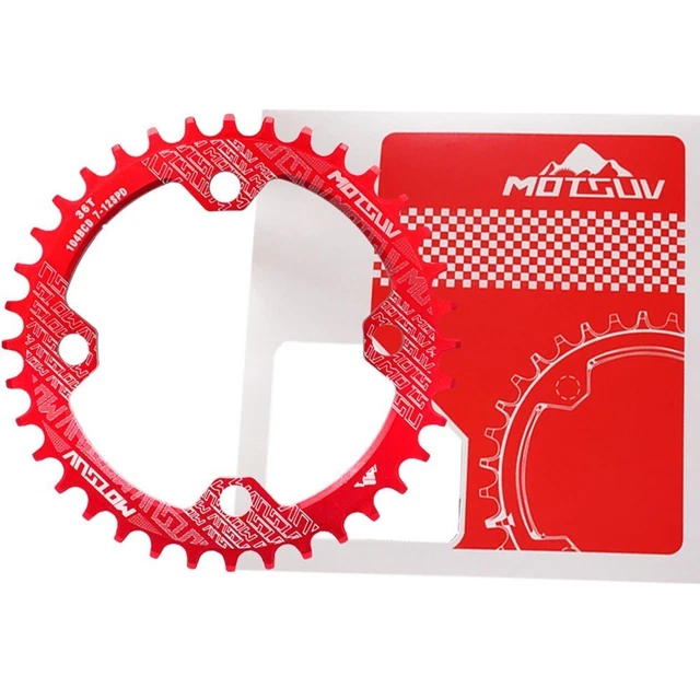 Plateau De Vélo (chaîne) En Alliage Aluminium - 32/34/36/38 Dents - BCD 104 Mm - Léger Et Durable - Pour VTT, Vélo De Route - Noir Ou Rouge
