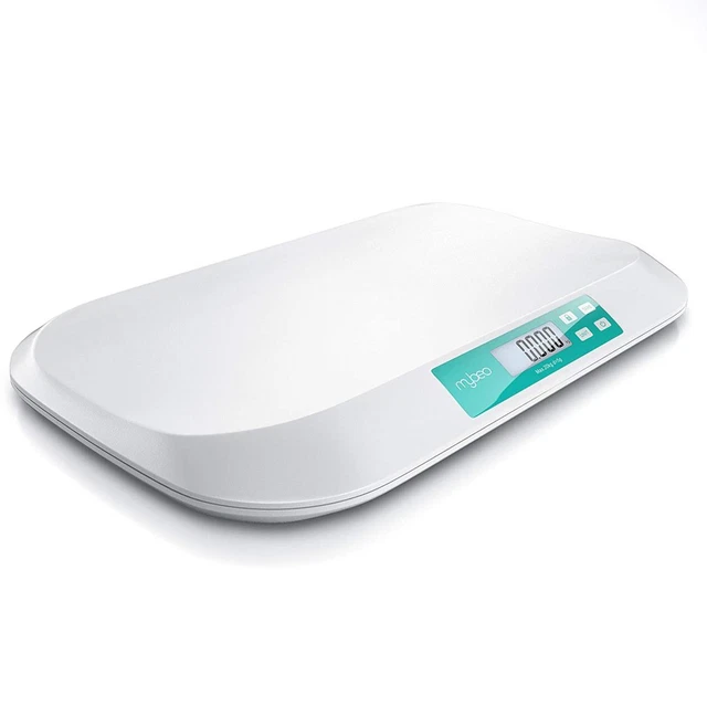 MyBeo Digitale Babywaage Kinderwaage Wiegefläche 54 x 26 cm bis 20 kg weiß