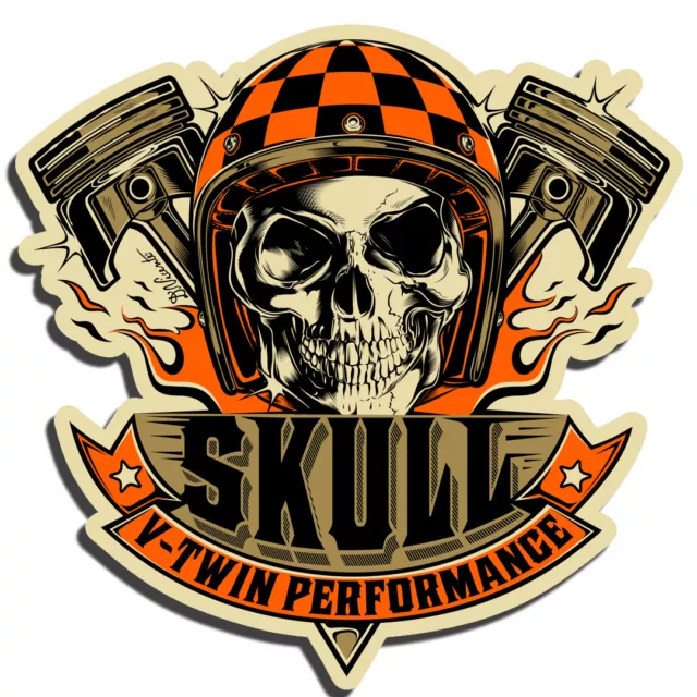 2 Aufkleber Skull V-Twin Schädel Totenkopf Stickers Auto Motorrad Tuning B 38