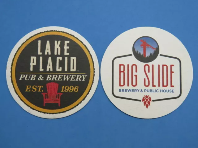 Beer Bar Coaster ~ LAKE PLACID Pub & Brewery ~ Big Slide Public House ~ NEW YORK