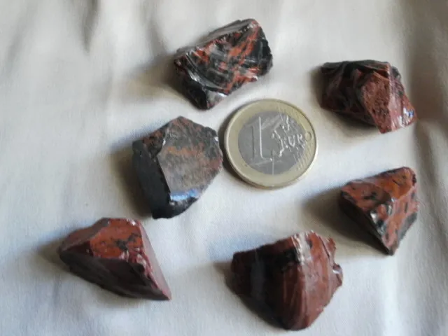 Obsidiana caoba, piedra semipreciosa ( lote de 6)