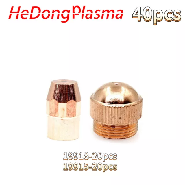 40pcs 19918 plasma electrode HF and 19915 plasma nozzle tip 40 amps for PT-17A