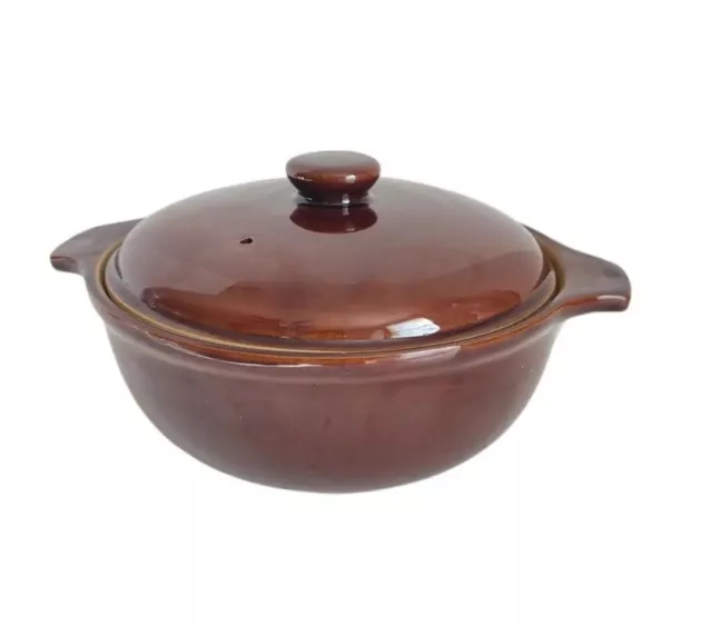 Denby Pottery Homestead Brown Stoneware Casserole with Lid England