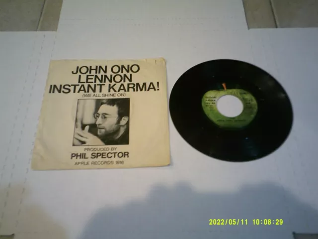 Vinilo Y Ps John Ono Lennon ""Instant Karma"" Manzana-1818