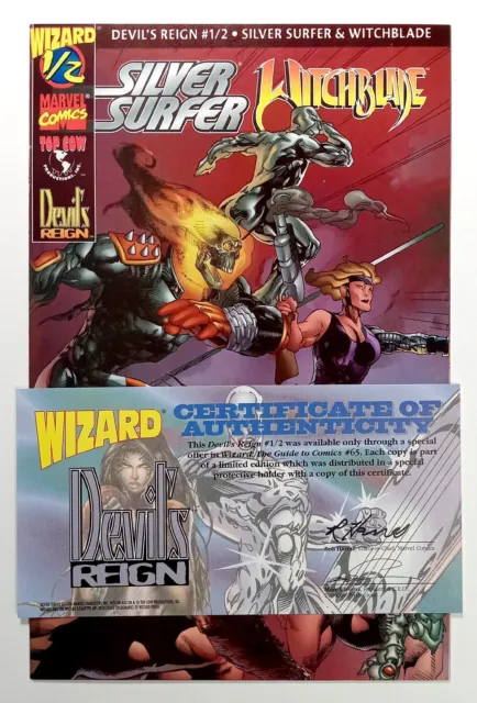 Devil's Reign Wizard 1/2 Silver Surfer/Witchblade #1  w/COA(1997) Marvel Comics 3