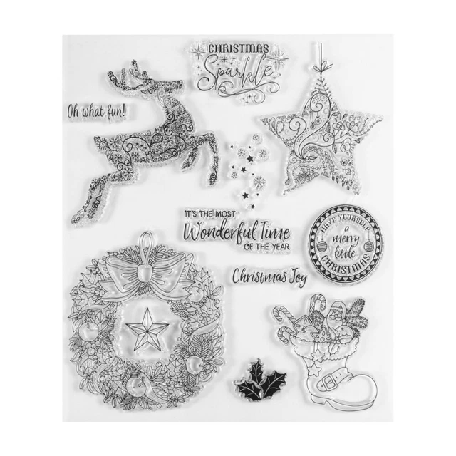 Christmas Card Making Silicone Scrapbooking Cling Seal DIY Decoration