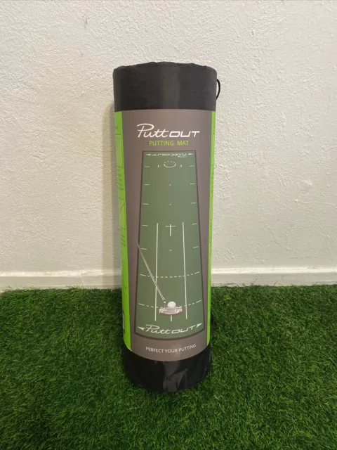 PuttOut Pro Golf Putting Mat GREEN Perfect Your Putting (7.87-feet x 1.64-feet)