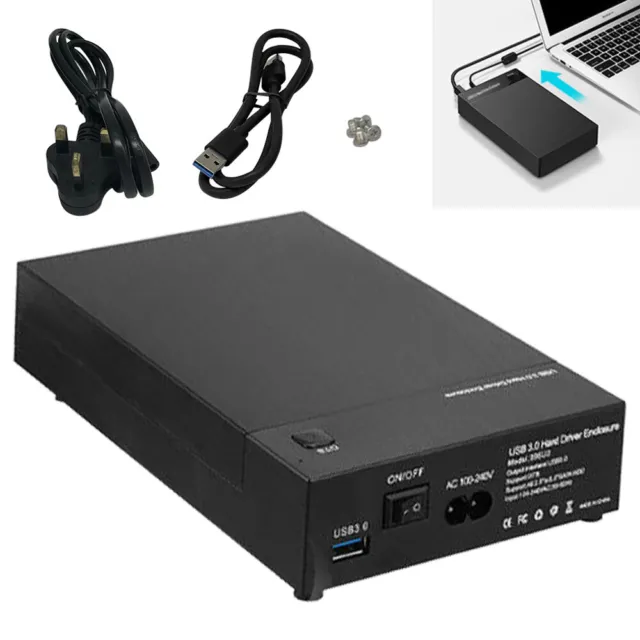 2.5'' /3.5'' inch External SATA USB 3.0 Hard Drive Enclosure Caddy Case HDD Box
