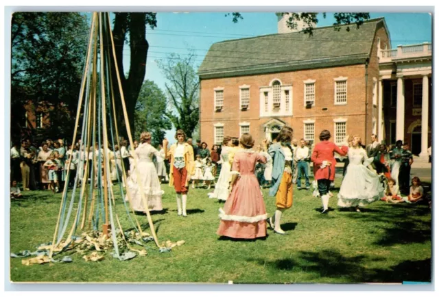 c1950's Delaware Old State House Celebrating Party Dover Days Vintage Postcard