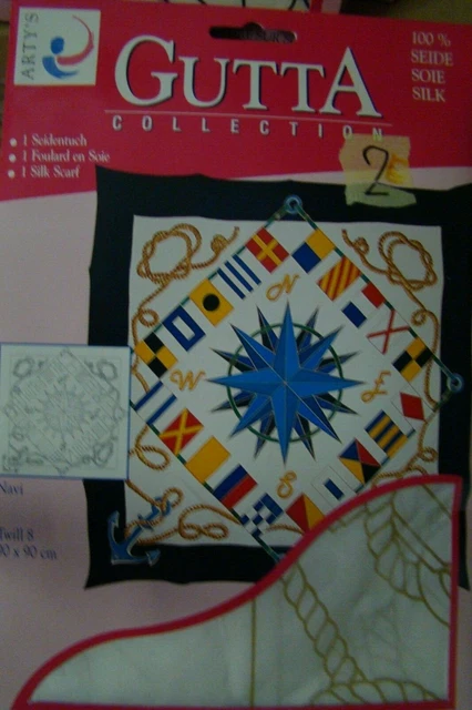 No.2E NAVI Gutta 100% tela de seda 90x90 cm seda más fuerte Pg.8, bufanda, imagen, paño