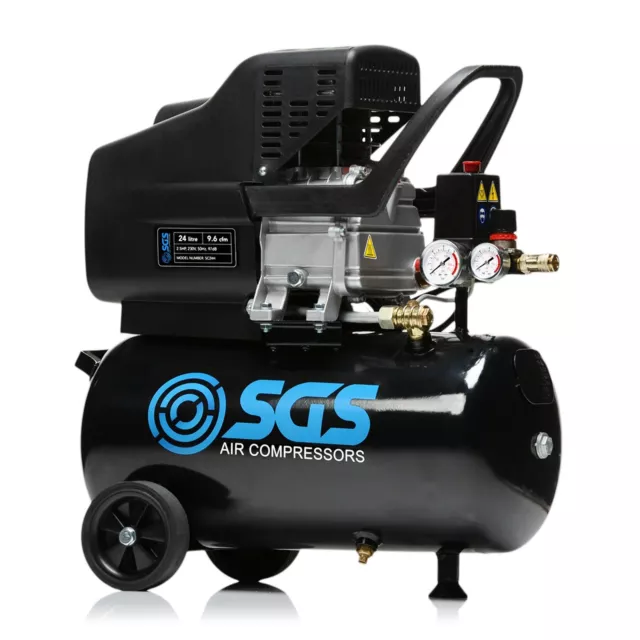 SGS 24 Litre Direct Drive Air Compressor - 9.6CFM 2.5HP 24L