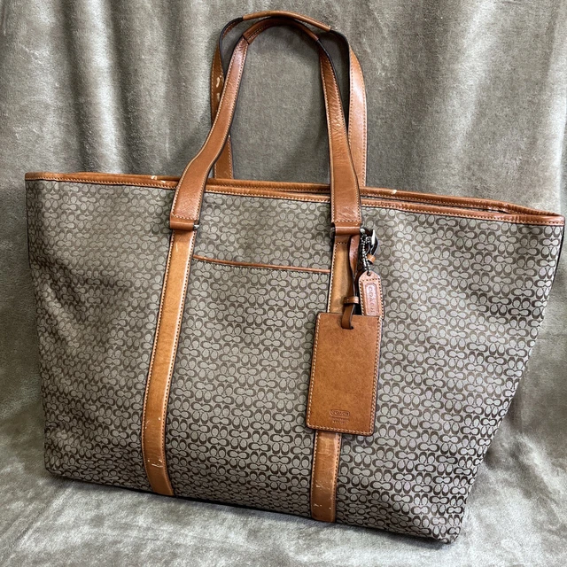 Coach Signature Large Weekender Travel Bag Shoulder Carry On Tote