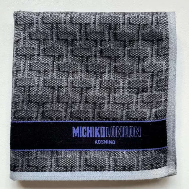 Handkerchief Vintage Japan Men's Art Black Geometric Pocket Square Cotton 18"