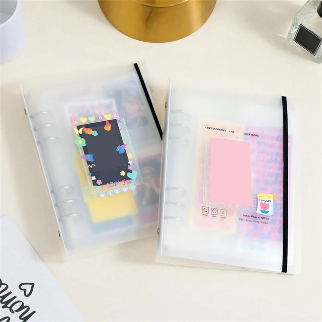 Conveniente carpeta de tarjetas de fotos a prueba de polvo álbum de fotos Kpop diario tarjeta portátil