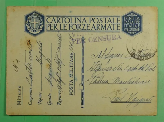DR WHO 1941 ITALY WWII CENSORED POSTA MILITARE 131 FREE FRANK POSTCARD j50599