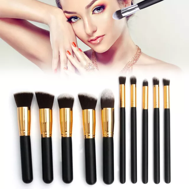 10 PCS Face Powder Brushes Kabuki Professional Blusher Make-up Brush Foundation