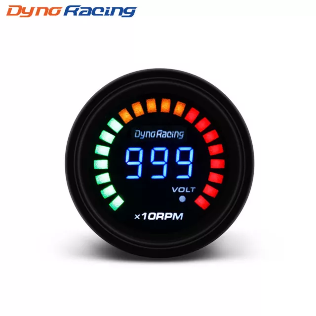 2'' 52mm Car Tachometer RPM Meter Digital Analog 20 LED Tacho Rev Counter Gauge