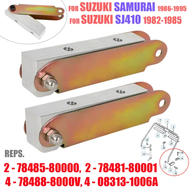 For SUZUKI SAMURAI / SJ410 SOFT TOP REAR BOW HINGE - FULL KIT - BOTH SIDES 82-95