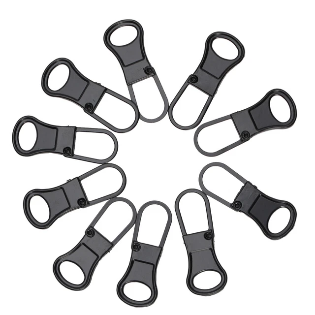10pcs Purse Coat Zipper Pull For Clothing Tab Small Hole Jacket Boots Zinc Alloy
