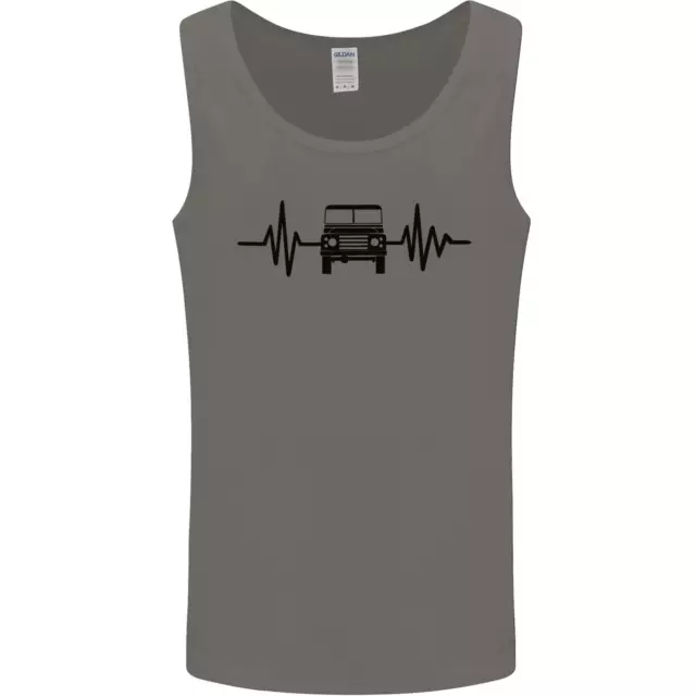 4X4 Heart Beat Pulse Off Road Roading Mens Vest Tank Top