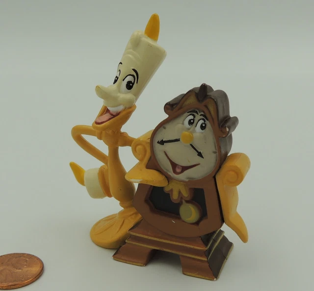 LUMIERE & COGSWORTH Disney Beauty and the Beast Candle & Clock Toy Mini