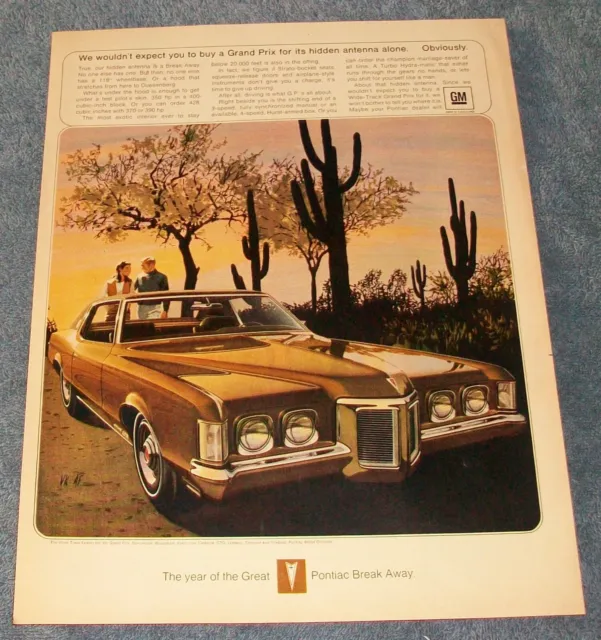1969 Pontiac Grand Prix Vintage Ad "We Wouldn't Expect You To Buy...."