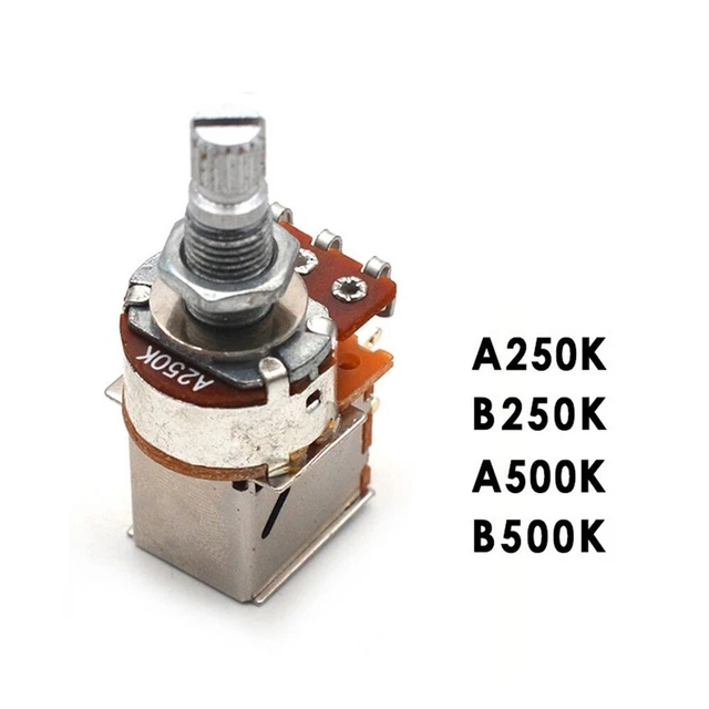 3 Potenziometri B250K Per Chitarra Elettrica – Lineari, Albero Lungo 18 Mm
