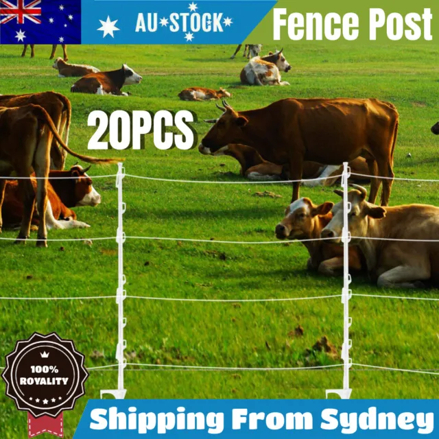 20X Electric Fence Posts Tread In Posts 8 Wire Tape Electric Fence Post 106cm AU