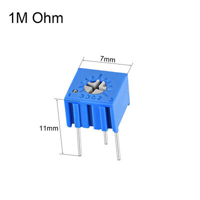 5pcs 3362 trim potentiometer top adjustment Variable resistance 1M Ohm 2