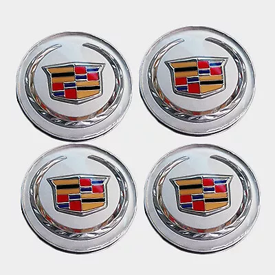 4PC SET Silver Wheel Center Hub Caps Cadillac ATS CTS DTS SRX STS XLR XTS 2-5/8"