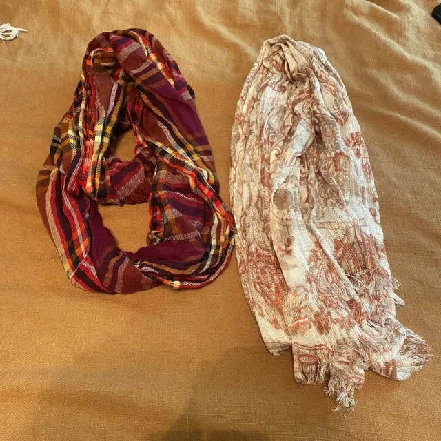 Scarf Bundle Lot Plaid Paisley Woven Lightweight